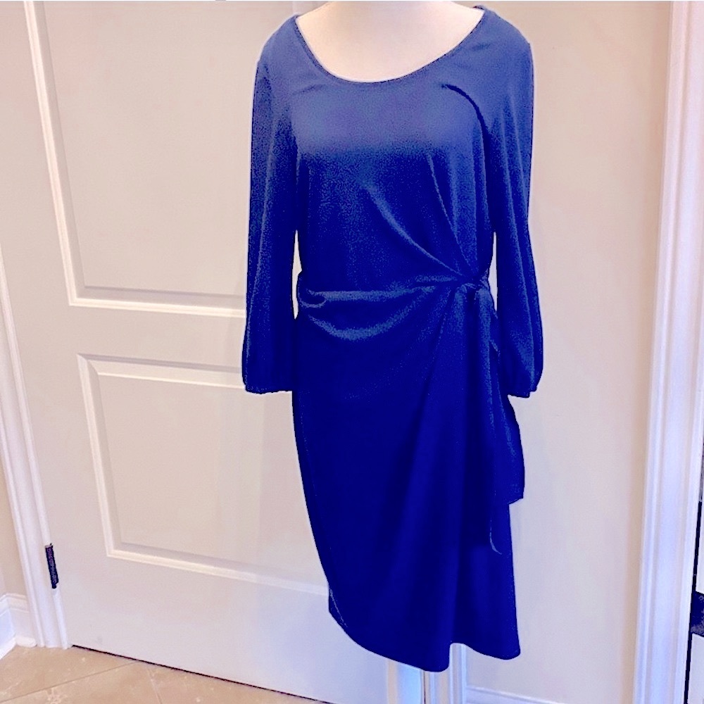 London times faux wrap dress